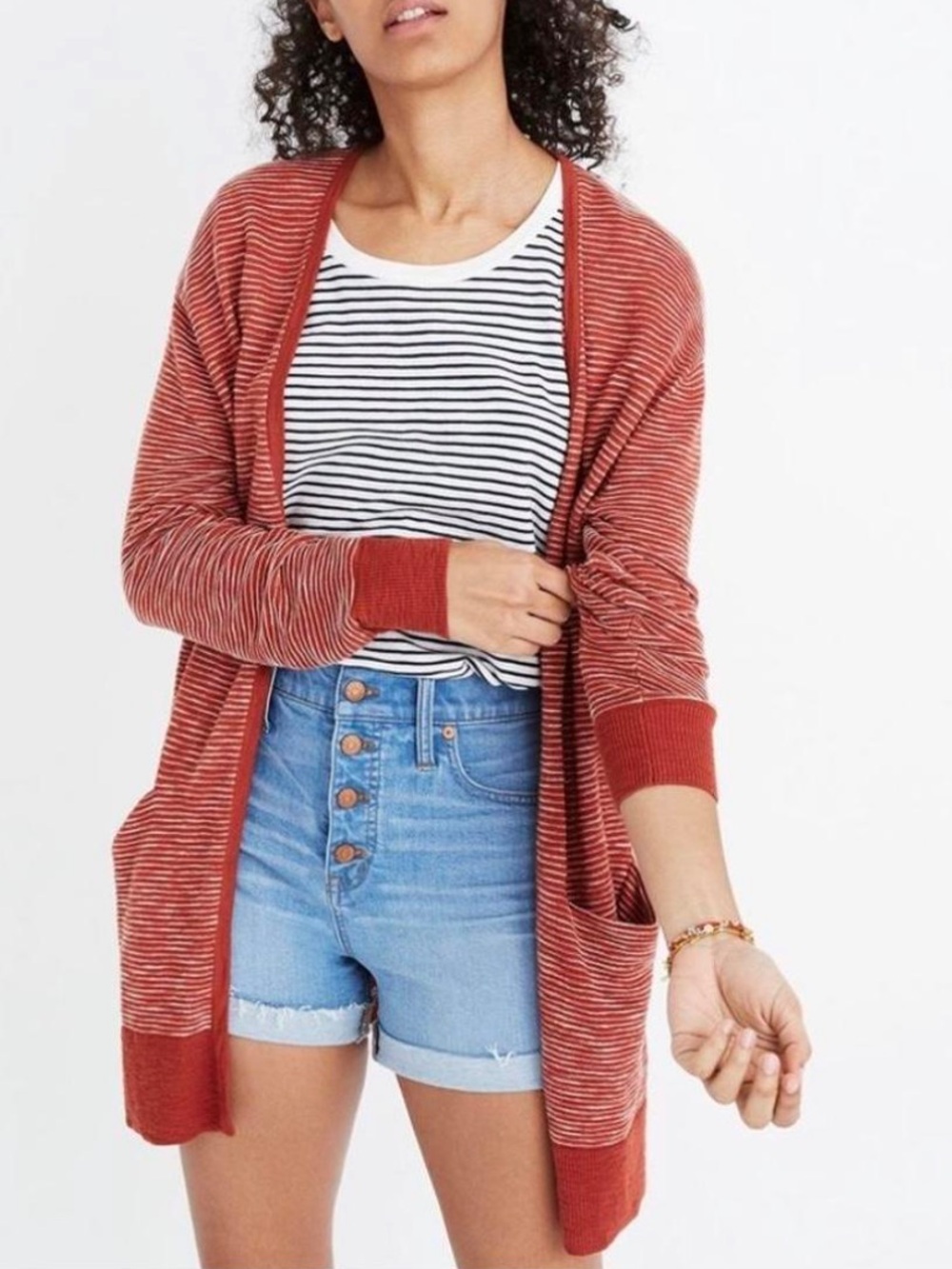 Madewell Summer Ryder Stripe Cardigan Sweater
